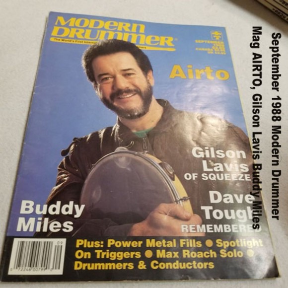 September 1988 Modern Drummer Mag AIRTO, Gilson Lavis Buddy Miles - Picture 1 of 7